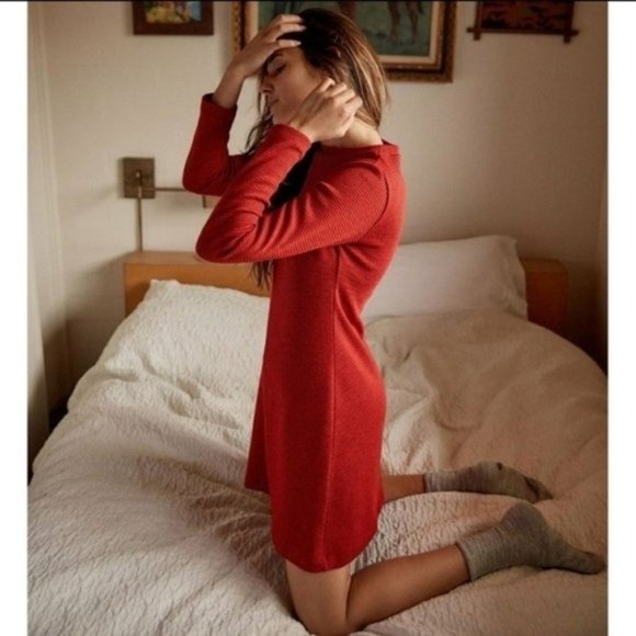 Christy Dawn red dead stock uncalled recycled fabric the Abbey sweater dress - Picture 1 of 14